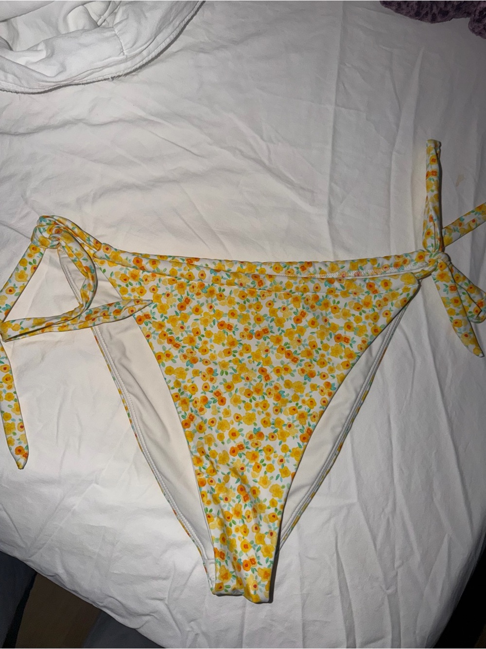 Pacsun Yellow Floral Tie-Side Bikini Bottoms